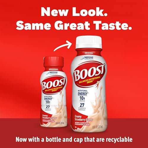 BOOST Original Nutritional Drink, Creamy Strawberry, 8 Fl Oz (Pack of 24)