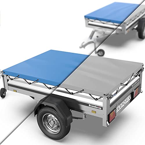 Tarpofix® Lona para remolque plana 212 x 123 x 7,5 cm incl. cuerda de lona - Lona remolque con bordes reforzados, de PVC - Cubierta ideal para...