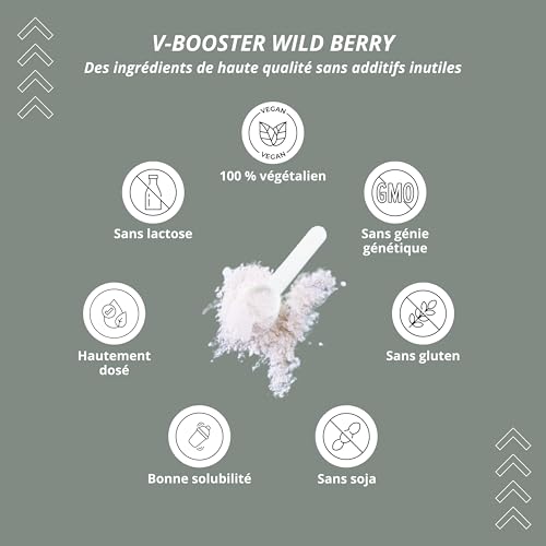 Nutri + Pre-Workout Booster Wild Berry - hautement dosé + vegan - Caféine Citrulline L-Arginine Creapure ß-Alanine Bétaïne HCL 400 g – Image 5