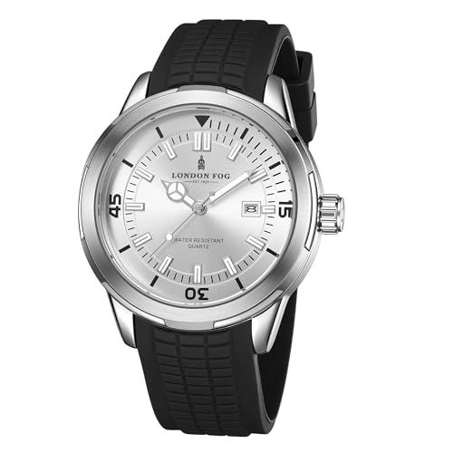 London Fog Duke Men's White Dial Watch Dial:White,Strap:Black - Image 2