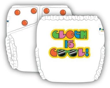 FuzziBunz Diaper Talk Elite One Size Diaper (Cupcake, White)