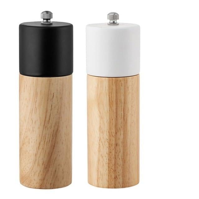 Salt and Pepper Grinder Set Manual Wooden Salt Pepper Grinder Multifunctional Kitchen Tool with Ceramic Grinder Kitchen Household Kitchen Pepper Grinder (Color : Salt and Pepper Set)