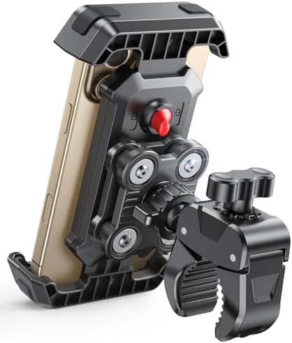 CIRYCASE Handyhalterung Motorrad [2026 Upgrade Vibrationsgedämpft] | Handyhalterung Fahrrad, 360° Drehbar & Schnellverschluss Lenker Handyhalter Kompatibel mit iPhone, 4.7-6.8'' Sm