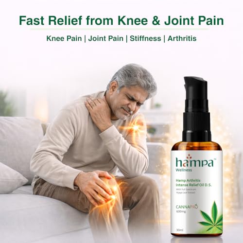 Image of Hampa Knee & Joint Pain Relief Oil 30ml | Arthritis Pain Relief Oil | Ayurvedic Double Strength Oil for Stiffness, Mobility & Chronic Joint Pain | With Vijaya, Hemp, Arnica & Ashwagandha