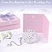 Baptism Gifts for Girl,Catholic Cross Baby Bracelets for Infant Girls and Baptism Card with Silver Jewelry Keepsake Box,Christening Gifts for Girls,Dedication Baptismal Gifts for Girls or Kids
