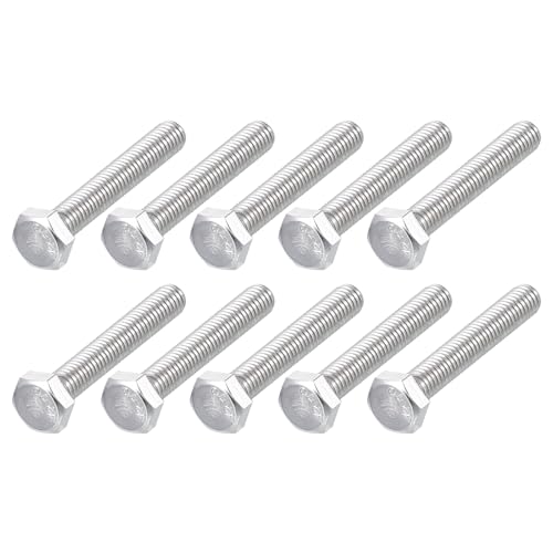 Image of METALLIXITY Hex Bolts (M6-1x40mm) 20Pcs, 304 Stainless Steel Coarse Fully Threaded Hex Head Screw Bolt Machine Screws - for Furniture Repair, Silver