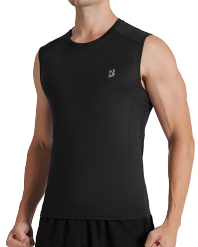 Men's Compression Shirts, Sleeveless Athletic Tank Tops for Men, Gym Workout Undershirt Running Basketball Base Layer2