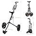 Grebest Golf Push Cart, 2 Wheel Golf Trolley, Lightweight Foldable Walking Golfs Pull Cart, Compact Golfs Bag Carts with Storage Scoreboard and Tee Holder, for Walking Golfers Black