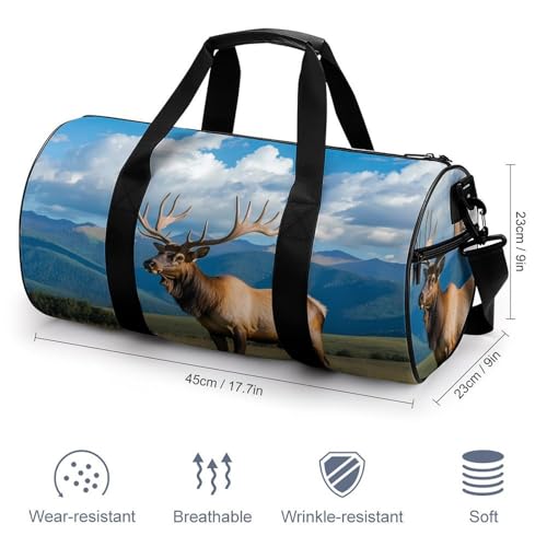 Buckk Deer Sports Gym Bag Travel Duffel Workout Bag with Adjustable Strap2
