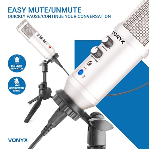 Microphone Studio USB anti-bruit avec retour casque et corps métallique rigide - 6