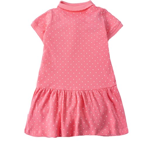 Image of HILEELANG Girls Polo Dress Cotton Short Sleeve Summer Casual School Uniform Dress for Toddler Little Girls 2-8 Years