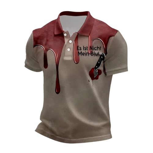 Chemises de bowling d'Halloween pour hommes | Lot de 4 hauts à manches courtes pour le camping