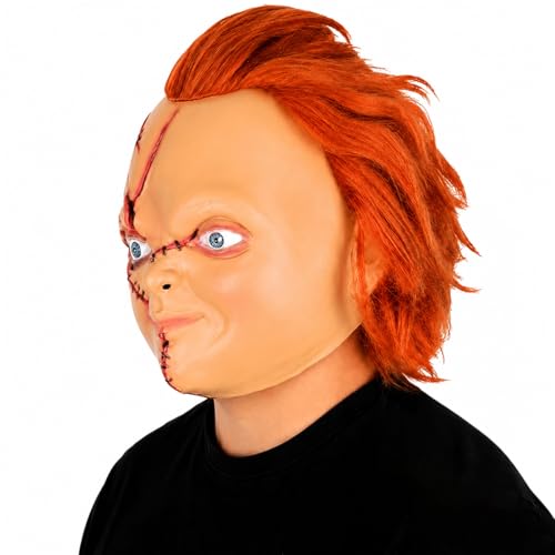 Kuberas Scary Mask Creepy Killer Full Head Latex Mask with Hair Realistic Cosplay Halloween Kills Props for Adults
