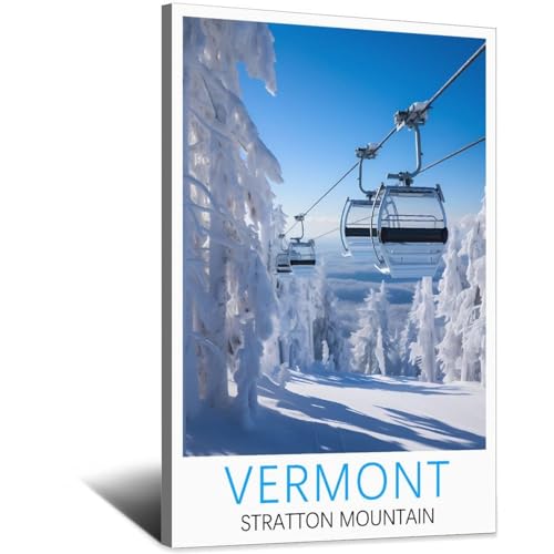 Poster voyage vintage Vermont toile pour raviver un mur blanc vide