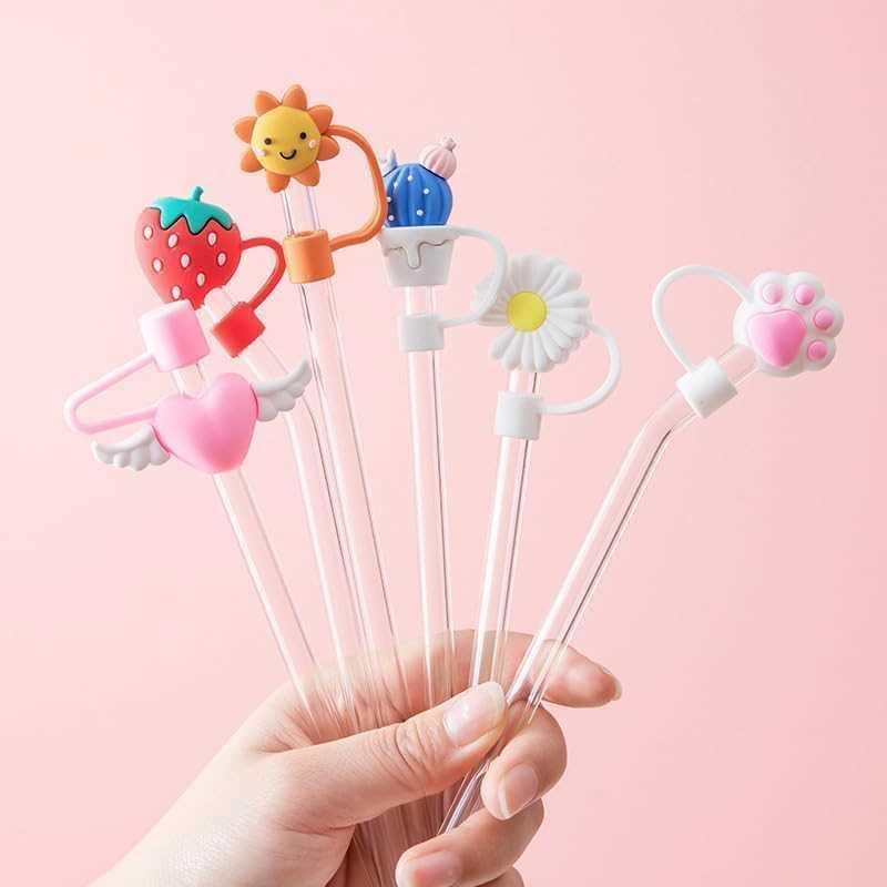 Diamonds Straw Cover for Stanley 40&30 Oz Cup, 10mm Silicone Straw Covers Cap for Stanley Cup Accessories, Cute Straw Topper for Tumblers, Straw Cap Stopper for Reusable Straws (Clear and pink) - Image 7