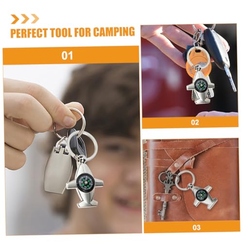 Brújula mini 4 piezas portátil para camping y senderismo miniatura 3