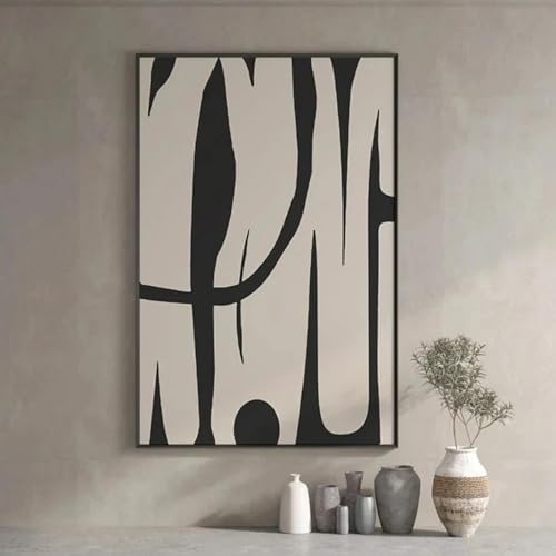 Peinture en ligne art mural minimaliste noir et blanc toile 35x50cm