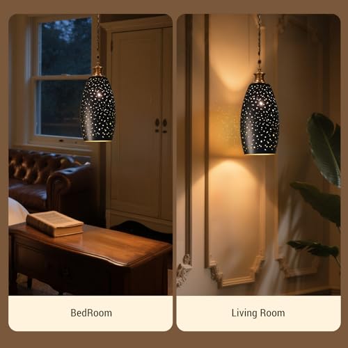 9.45" H × 5.12"Dia Laser Cut Small Metal Pendant Lamp Shade, UNO Fitter. - image 5