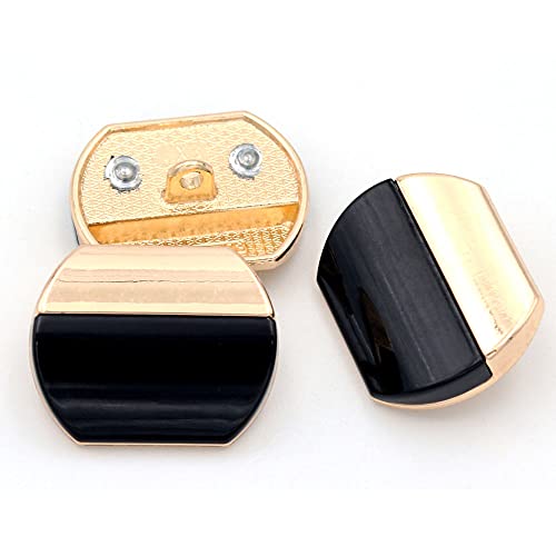 5 Pcs Irregular Square Metal Buttons Sewing Accessory Jacket Shirt Buttons For Clothes(Black,18Mm) #TOP10