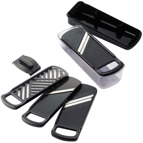 Shimomura 43881 Slicer Set 4 Types of Prep Prepare Set Made in Japan Time-saving Cooking Compact Storage Slicing Julienne Cut Grater Safety Holder Dedicated Case Vegetable Cooker