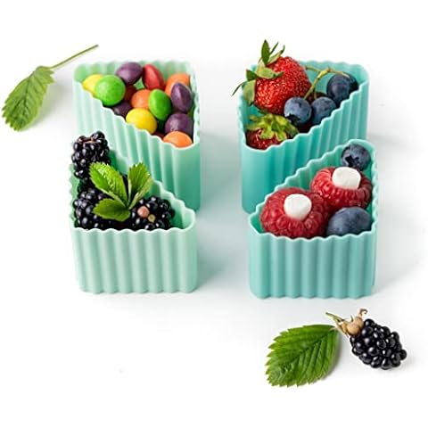 LEKKABOX Cups, Dreieck 4er Set - Silikon Förmchen Cover