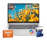 HP 17 inch Business Laptop Computer, AMD Ryzen 5 7430U(6 Core), 17.3” FHD LED 300 Nits Display, 8GB RAM, 512GB SSD, Windows 11 Pro, Copilot AI, Wi-Fi 6, Bluetooth 5.4, HD Cam, Accessories
