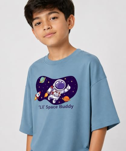Image of SHODOX Boys Poly Blend Relaxed Fit Co-Ord Set | Printed T-Shirt & Track Pants | Soft Breathable Stylish Summer Casual Comfort Wear for Boys