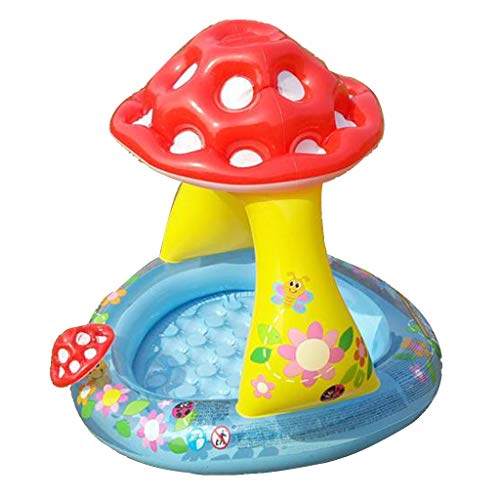 YHDD Children's pool baby baby family large inflatable paddling pool sand pool fishing water wave wave pool (mushroom round pool) (Color : A)