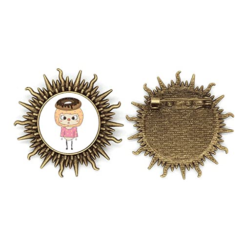 Broche petit déjeuner chocolat UU en métal soleil pour une table élégante