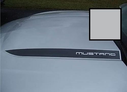 Decal Mods Hood Spears - Paquete de calcomanías gráficas compatibles con Ford Mustang Stripe - LSC plateado metálico - CMS (se adapta a 2010-2012)