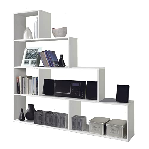 MarinelliGroup Libreria scaffale Multiuso Bianco con Ripiani 145 X 29 X 145 cm Salone Studio Camera - 002255BO