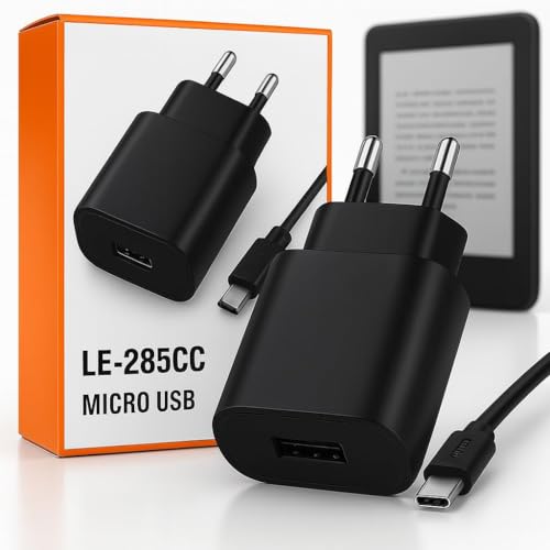 Carregador Compatível Kindl-e 10ª Geração Micro USB V8 Ultra Rápido - Bivolt Leve Compacto Eficiente Ideal Para Leitura Sem Pausas