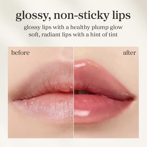 NOONI Korean Lip Oil - Appleginseng | Lip Stain, Long-Lasting, Moisturizing, Plumping, Revitalizing for Dry Lips, Waterproof, No Peel Off, Korean Lip Tint, Stocking Stuffers, Cute Things, 0.12 Fl Oz