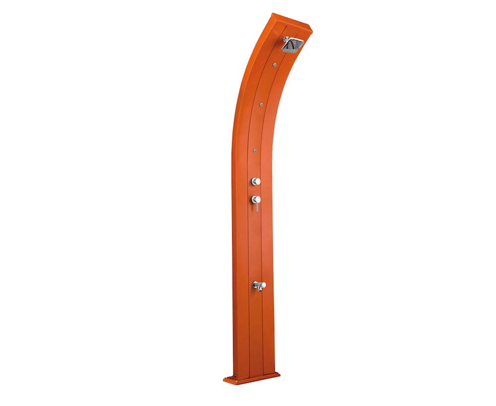 Douche solaire de jardin 40L Mitigeur nébuliseur et lave-pieds Arkema Dada Orange