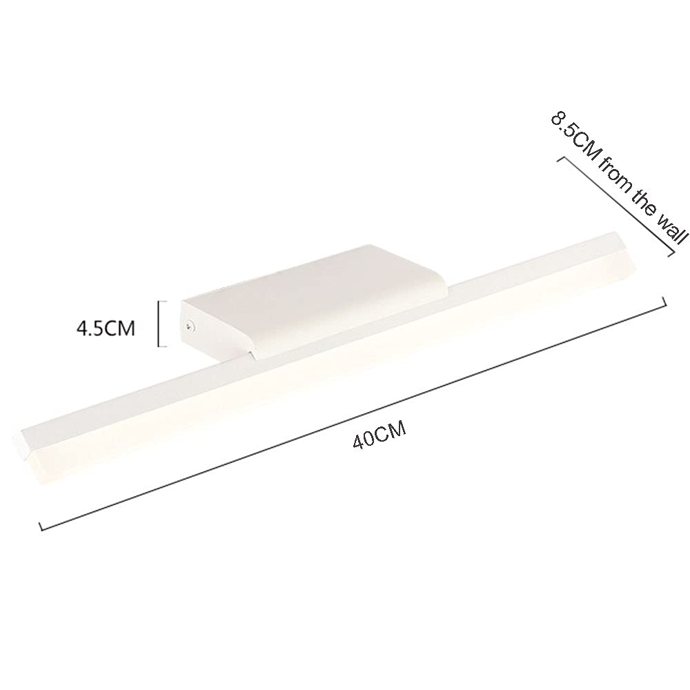 14W LED Rechteck Spiegellampe L60CM Weiß Design Spiegelleuchte Spiegel Frontlicht Badezimmer Wasserdicht Toilette Badezimmer Spiegellicht IP44 Wandleuchte Neutrales Licht 4500K,L40cm 9w