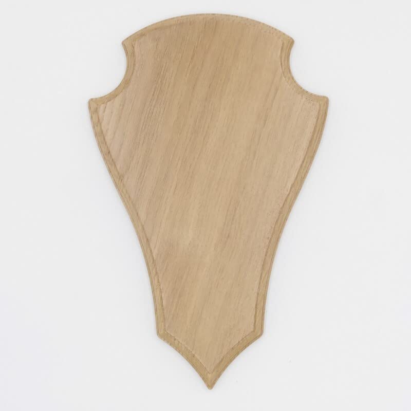 Generisch Dam Deer Trophy Shield Pointed in Light Oak AF 25 x 16 cm Stag Shield