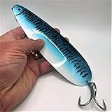 St. Pete Heavy Duty, Saltwater Flutter Spoons for Striped Bass, Walleye, Salmon, and Other Game Fish (Blue Mackerel, 8' Spoon)