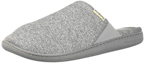 Dearfoams Women's Mem Foam Upper Clsd Toe Scuff, Sleet, Medium US