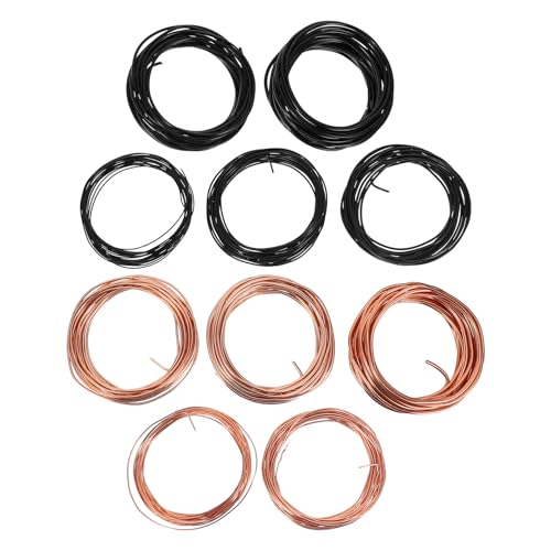 FUNOMOCYA Kit de Alambre de Aluminio para Bonsáis 10 Piezas, 5 M por Rollo, Calibres Surtidos 1.0/1.5/2.0/2.5/3.0 Mm, Alambre para Entrenamiento y Fijación de Ramas en Jardinería y Plantas