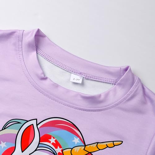 Image of Little Girls Outfits 2 Piece Toddler Long Sleeve Sweatshirt Leggings Pants Fall Winter Clothing Set 2-10 Years