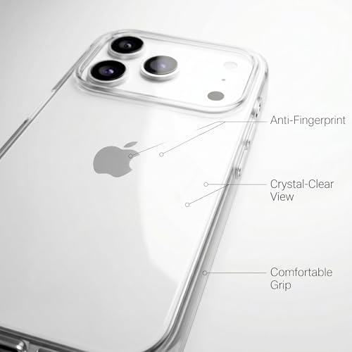 Image of amazon basics for iPhone 17 Pro Premium Transparent Soft Silicon Crystal Clear Back Cover [Transparent]