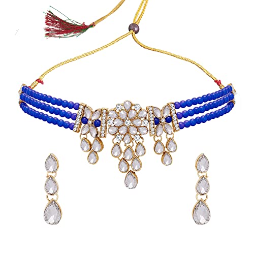 Image of Sukkhi Gold Plated Choker Necklace Set For Women