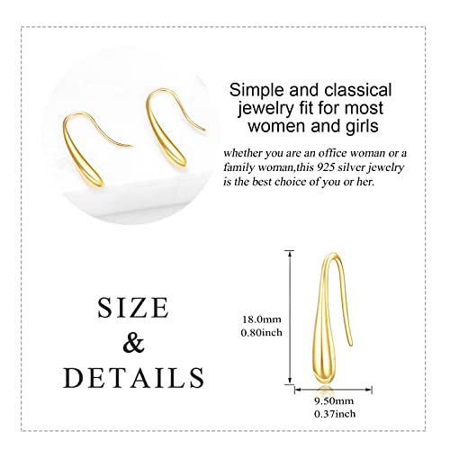 KQF 14K Solid Gold Teardrop Earrings Real Gold Minimalist Dangle Earrings Jewelry Gifts for Women4