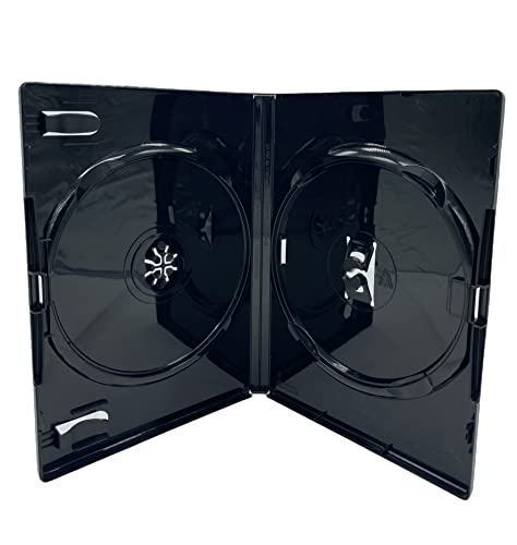 25 x Amaray Branded Double Black DVD Case (Face on Face) 14mm Spine