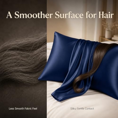 Silk Pillow Cases Queen Size with Hidden Zipper, Mulberry Silk Pillowcase for Hair and Skin, Cooling Smooth Anti Acne Pillowcase, Ideal Gifts for Women Men(20x30inch) - image 3