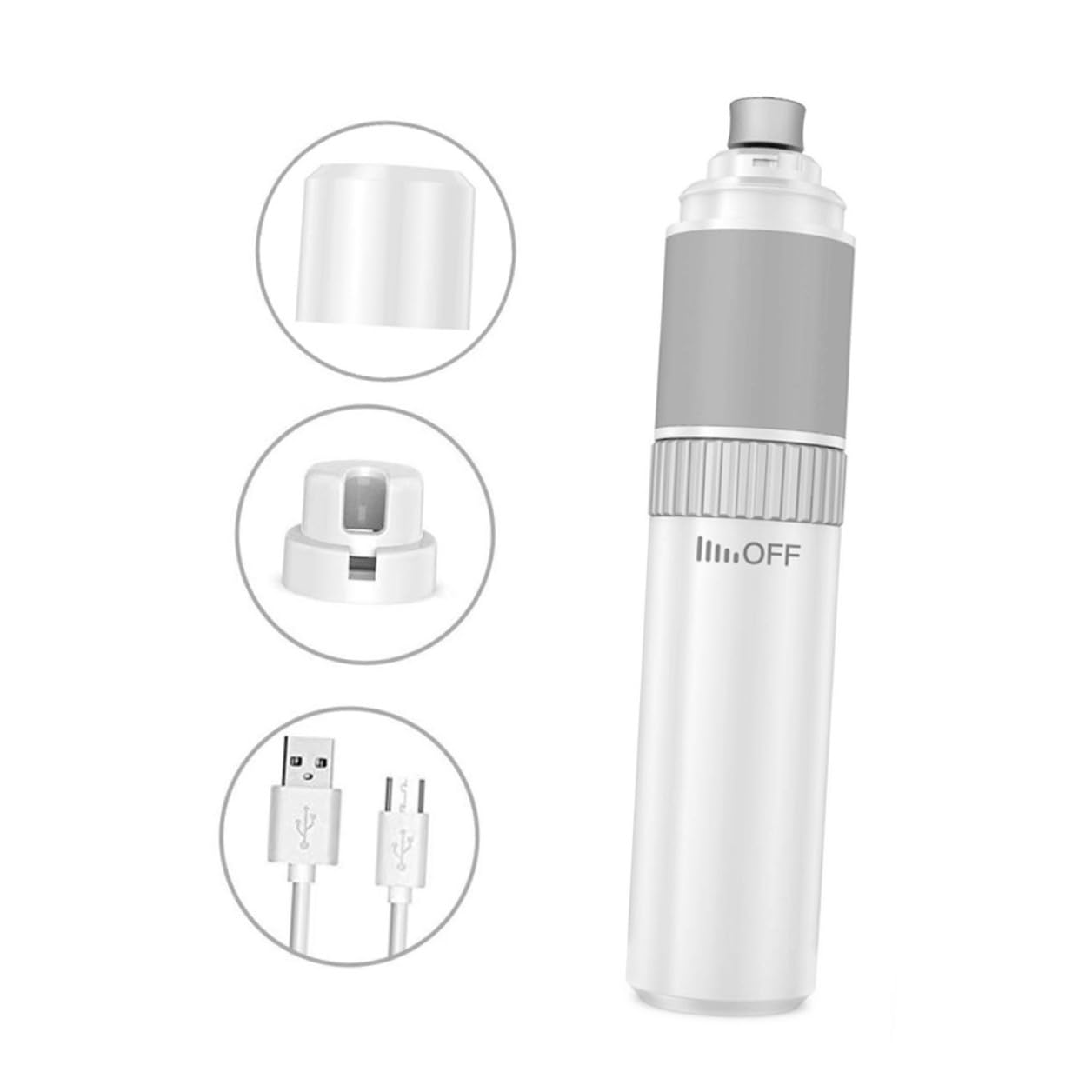 BESPORTBLE Elektrischer Krallenschleifer und Silikon Fingerhalter für Hunde und Katzen Abspc Pa Material Geräuschlos mit Ergonomischem Design 3,7v 2000mah Akku