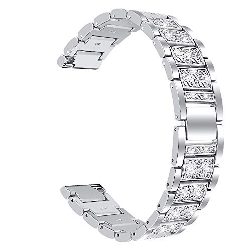 Correa metálica con brillantes para Fitbit Versa 4 Sense 2 miniatura 4