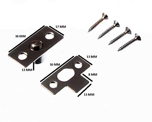 Bales Kugelschnäpper für Schranktüren, vernickelt, 13 mm, 100 Stück