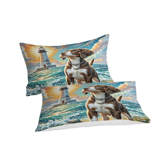 Linge de lit Beagle 3D en microfibre douce et fermeture éclair cachée 260x220cm - 3