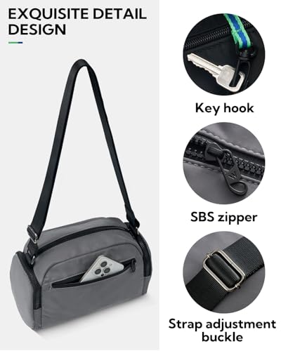WATERFLY Multiple Pockets Crossbody Bags: 6L Large Nylon Purses 2025 - Travel Shoulder Cross Body Purse for Women Men2